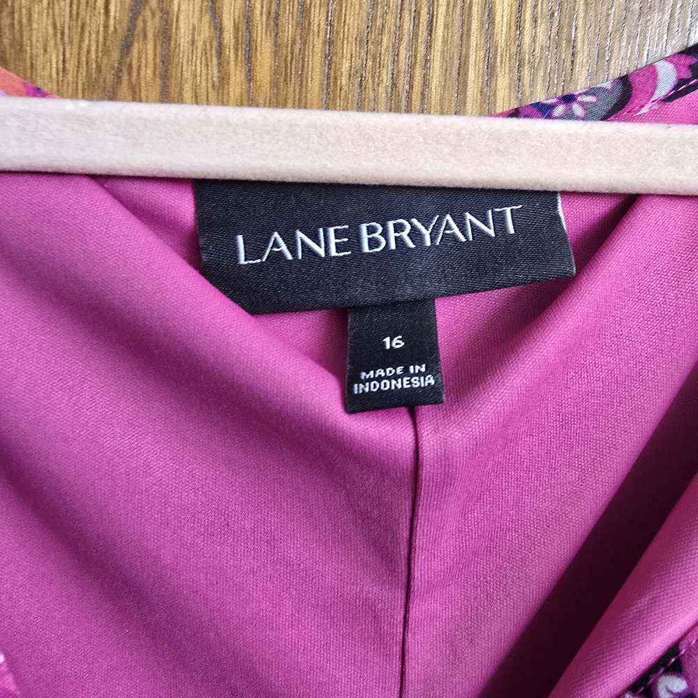 Lane Bryant Vibrant Pink Long Sleeve Dress - Picture 8 of 9
